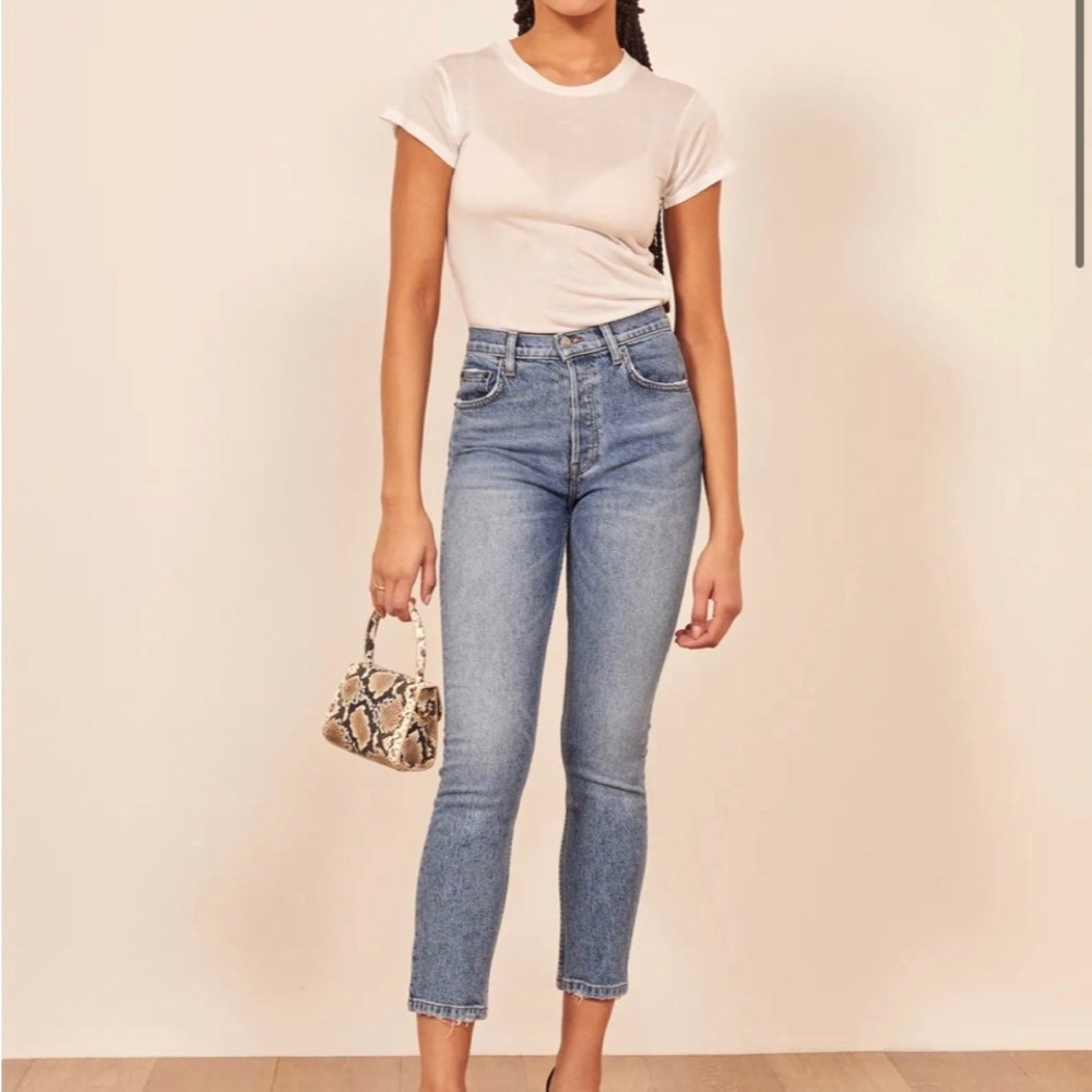 Reformation Serena High Skinny Crop in Augusta